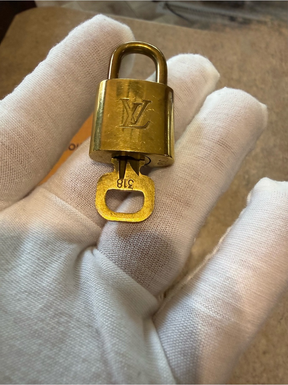 Louis Vuitton Gold-tone Monogram Padlock with Key
